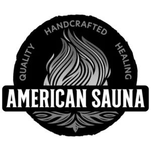 American Sauna company logo in grayscale color.